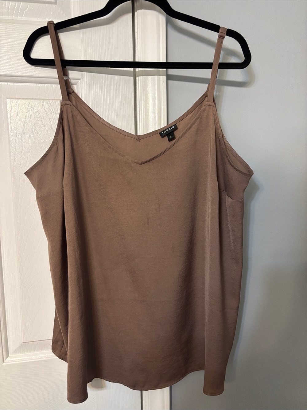 torrid taupe-brown V-neck Satin Camisole